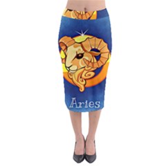 Zodiac Aries Midi Pencil Skirt by Mariart