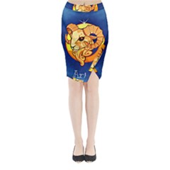 Zodiac Aries Midi Wrap Pencil Skirt by Mariart