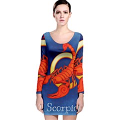 Zodiac Scorpio Long Sleeve Velvet Bodycon Dress