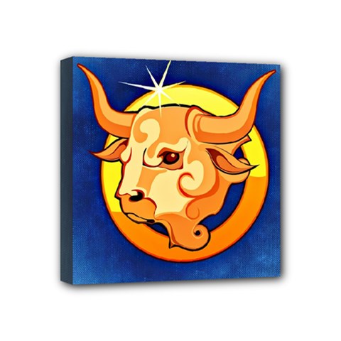 Zodiac Taurus Mini Canvas 4  X 4  by Mariart