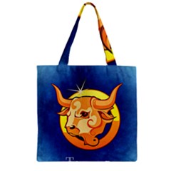 Zodiac Taurus Zipper Grocery Tote Bag by Mariart