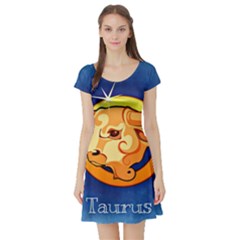 Zodiac Taurus Short Sleeve Skater Dress