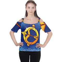 Zodiac Sagittarius Women s Cutout Shoulder Tee