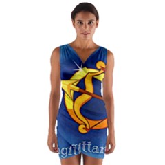 Zodiac Sagittarius Wrap Front Bodycon Dress by Mariart