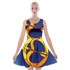 Zodiac Sagittarius Velvet Skater Dress by Mariart