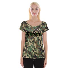 Army Camouflage Women s Cap Sleeve Top by Mariart