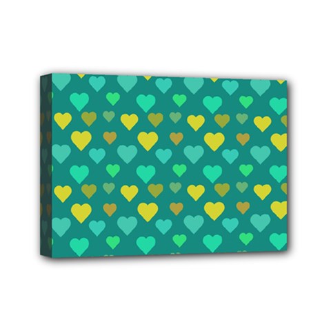 Hearts Seamless Pattern Background Mini Canvas 7  X 5  by Nexatart