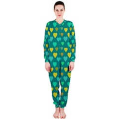 Hearts Seamless Pattern Background Onepiece Jumpsuit (ladies) 