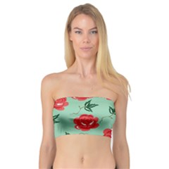 Red Floral Roses Pattern Wallpaper Background Seamless Illustration Bandeau Top by Nexatart