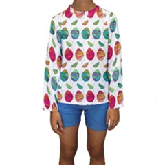 Watercolor Floral Roses Pattern Kids  Long Sleeve Swimwear by Nexatart