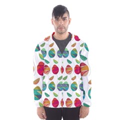 Watercolor Floral Roses Pattern Hooded Wind Breaker (men) by Nexatart