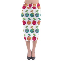 Watercolor Floral Roses Pattern Midi Pencil Skirt by Nexatart