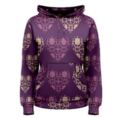 Purple Hearts Seamless Pattern Women s Pullover Hoodie by Nexatart