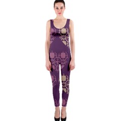 Purple Hearts Seamless Pattern Onepiece Catsuit by Nexatart