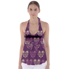 Purple Hearts Seamless Pattern Babydoll Tankini Top by Nexatart