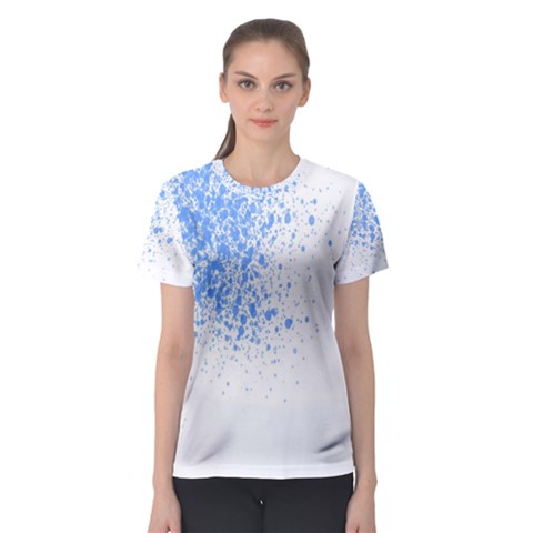 Blue Paint Splats Women s Sport Mesh Tee by Nexatart