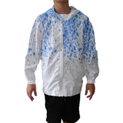 Blue Paint Splats Hooded Wind Breaker (kids) by Nexatart