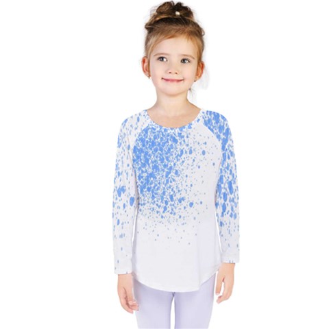 Blue Paint Splats Kids  Long Sleeve Tee by Nexatart