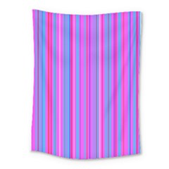 Blue And Pink Stripes Medium Tapestry