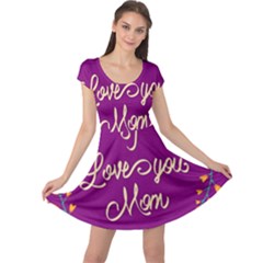 Happy Mothers Day Celebration I Love You Mom Cap Sleeve Dresses by Nexatart