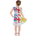 Paint Splatter Digitally Created Blue Red And Yellow Splattering Of Paint On A White Background Kids  Short Sleeve Dress View2