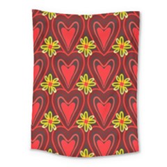 Digitally Created Seamless Love Heart Pattern Medium Tapestry by Nexatart