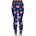 Watercolour Flower Pattern Classic Yoga Leggings View2