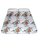 Floral Birds Wallpaper Pattern On White Background Fitted Sheet (California King Size) View1