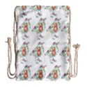 Floral Birds Wallpaper Pattern On White Background Drawstring Bag (Large) View2