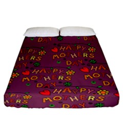 Happy Mothers Day Text Tiling Pattern Fitted Sheet (california King Size) by Nexatart