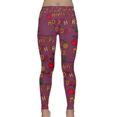 Happy Mothers Day Text Tiling Pattern Classic Yoga Leggings by Nexatart