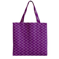 Purple Zig Zag Pattern Background Wallpaper Zipper Grocery Tote Bag by Nexatart