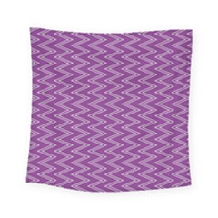 Purple Zig Zag Pattern Background Wallpaper Square Tapestry (small) by Nexatart