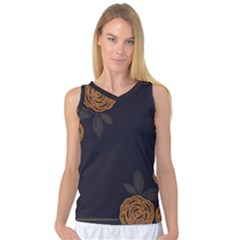 Floral Roses Seamless Pattern Vector Background Women s Basketball Tank Top by Nexatart