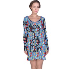 Happy Mothers Day Celebration Long Sleeve Nightdress by Nexatart