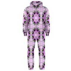 Pretty Pink Floral Purple Seamless Wallpaper Background Hooded Jumpsuit (men)  by Nexatart