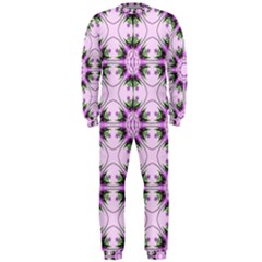 Pretty Pink Floral Purple Seamless Wallpaper Background Onepiece Jumpsuit (men)  by Nexatart