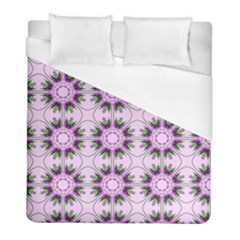 Pretty Pink Floral Purple Seamless Wallpaper Background Duvet Cover (full/ Double Size)