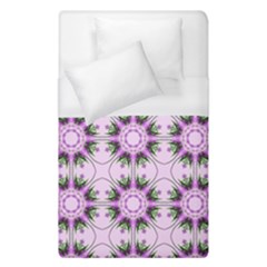 Pretty Pink Floral Purple Seamless Wallpaper Background Duvet Cover (single Size)