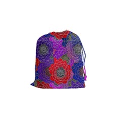 Colorful Background Of Multi Color Floral Pattern Drawstring Pouches (small)  by Nexatart