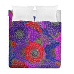 Colorful Background Of Multi Color Floral Pattern Duvet Cover Double Side (full/ Double Size)