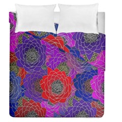 Colorful Background Of Multi Color Floral Pattern Duvet Cover Double Side (queen Size)