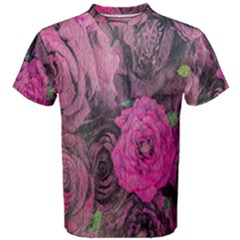 Oil Painting Flowers Background Men s Cotton Tee by Nexatart