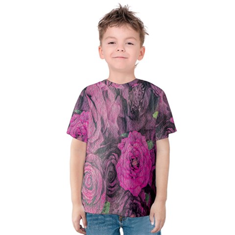 Oil Painting Flowers Background Kids  Cotton Tee by Nexatart