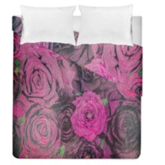 Oil Painting Flowers Background Duvet Cover Double Side (queen Size)