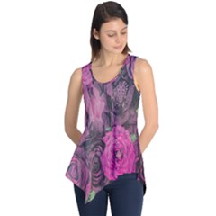 Oil Painting Flowers Background Sleeveless Tunic by Nexatart