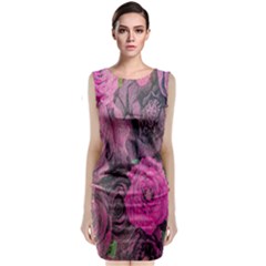 Oil Painting Flowers Background Classic Sleeveless Midi Dress by Nexatart