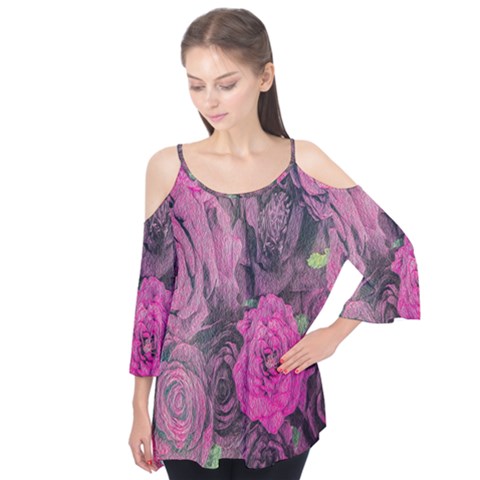 Oil Painting Flowers Background Flutter Tees by Nexatart