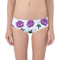 Purple Roses Pattern Wallpaper Background Seamless Design Illustration Classic Bikini Bottoms by Nexatart