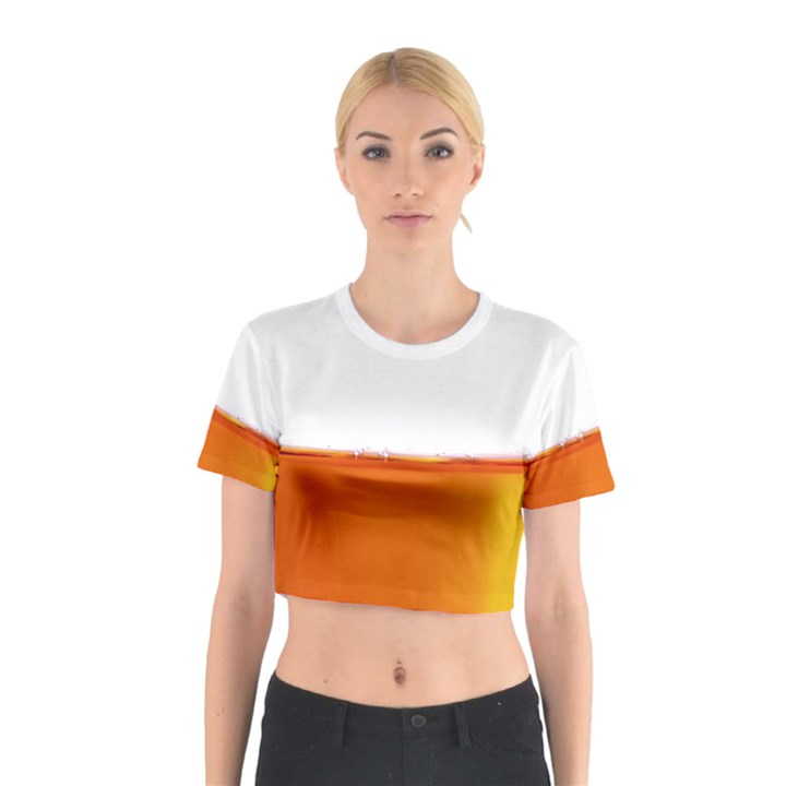 The Wine Bubbles Background Cotton Crop Top